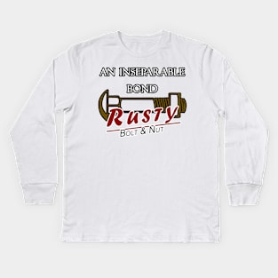 Inseparable bond, bolt and nut, rusty Kids Long Sleeve T-Shirt